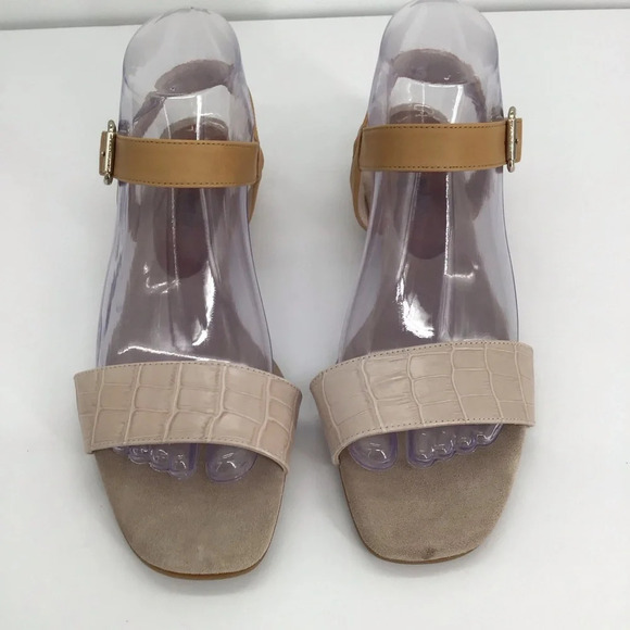 Pedro Anton Made in Spain Nude Leather & Suede Buckle Sandals NWOT Size 7.5 - Picture 3 of 12